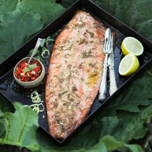 Trucha marinada en soya y limón